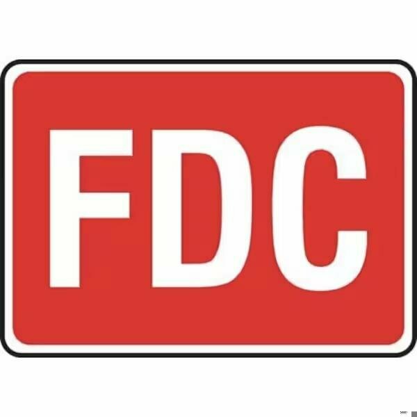 Accuform FDC REFLECTIVE SIGN FDC WHITE ON RED MEXG537VS
